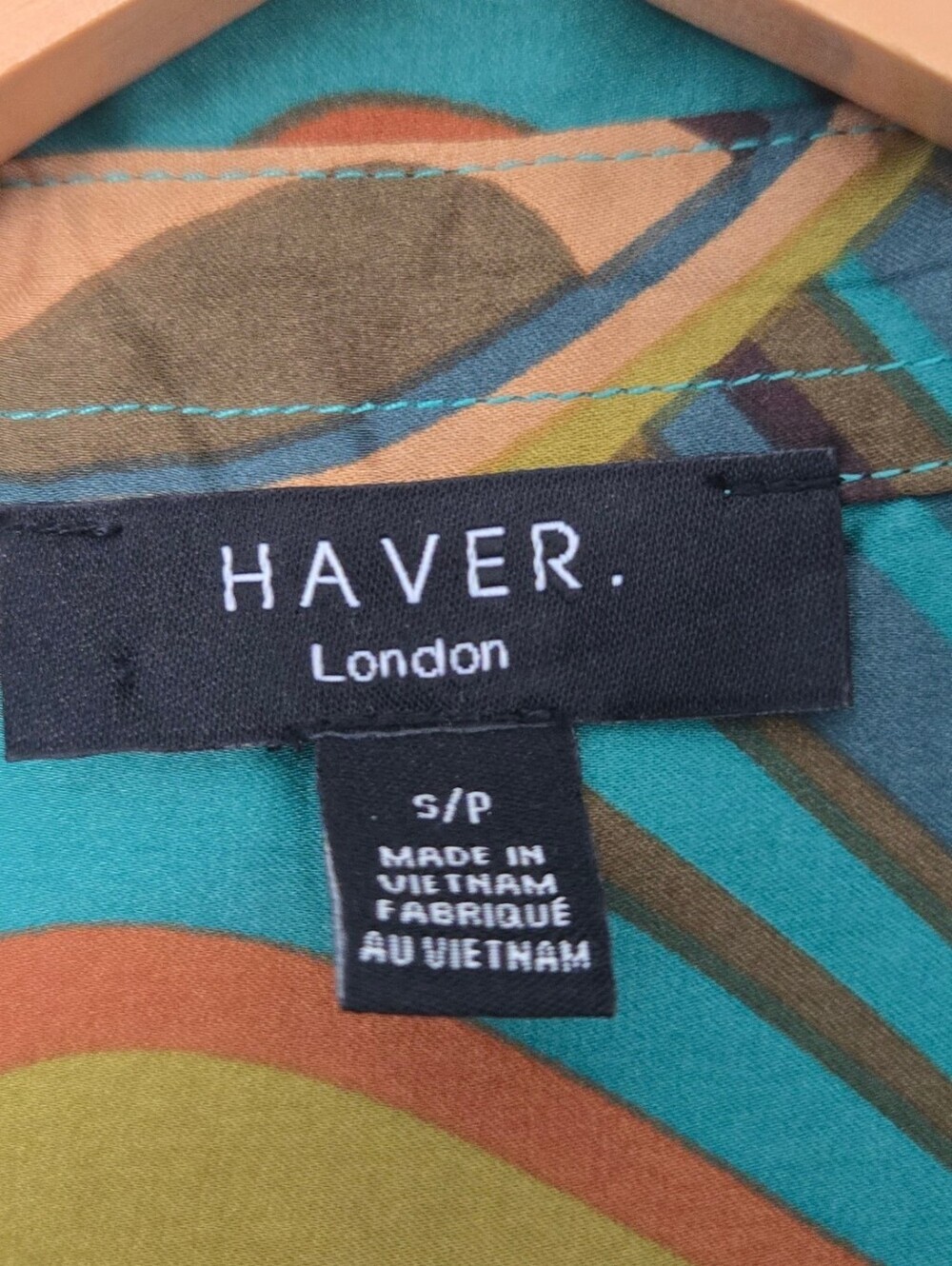 ✨ HAVER London Retro Mod Psychedelic Button Up Blouse Small✨ - Picture 3 of 6